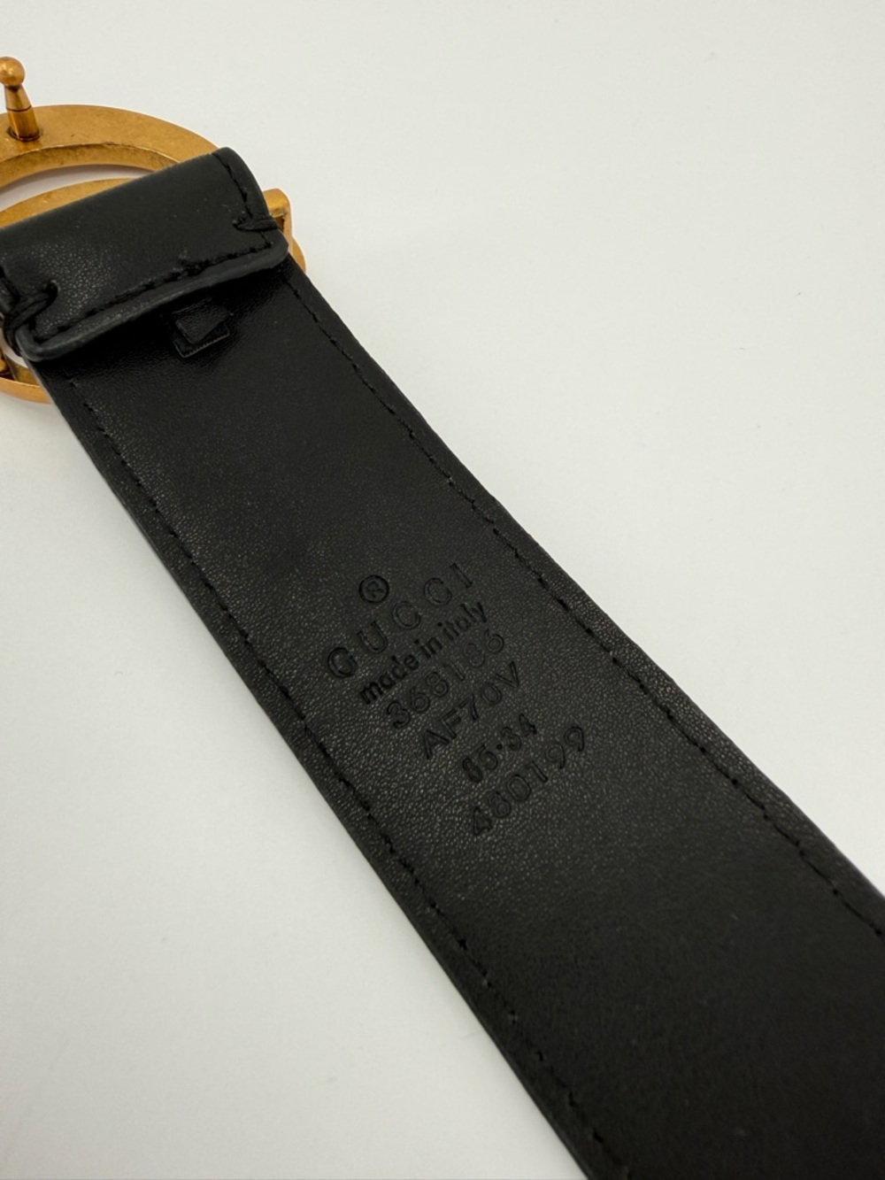 Gucci GG Marmont Wide Belt Black Leather Size 85/34 - Picture 9 of 13